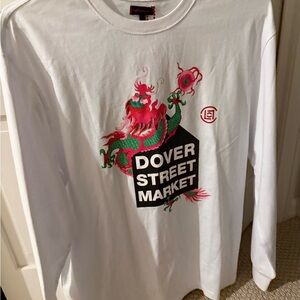 NWT CLOT Apparel Dover Street Market White Long Sleeve Shirt with Dragon Design